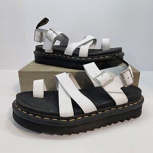Dr. Martens White Avry Hydro Leather Strap Sandals Women's Size 8